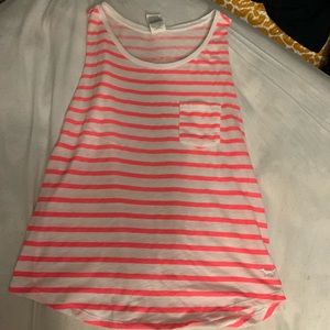 Pink and white striped tank